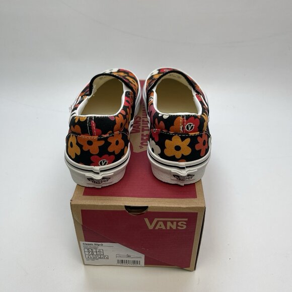 Vans Classic Slip On Flower Black Floral Skate Shoe Sneaker Women 7 / Men 5.5 US - Picture 7 of 10